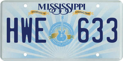 MS license plate HWE633
