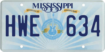 MS license plate HWE634