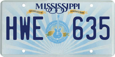 MS license plate HWE635