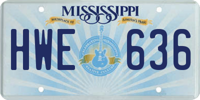 MS license plate HWE636
