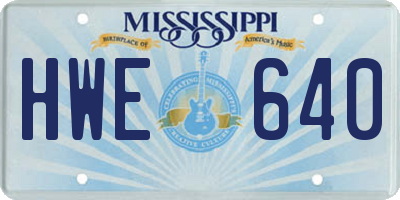 MS license plate HWE640