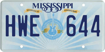 MS license plate HWE644