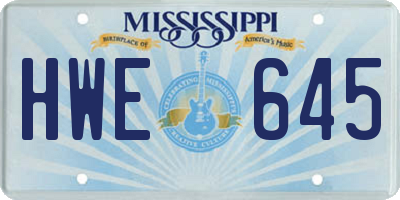 MS license plate HWE645