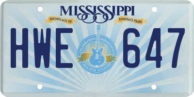 MS license plate HWE647
