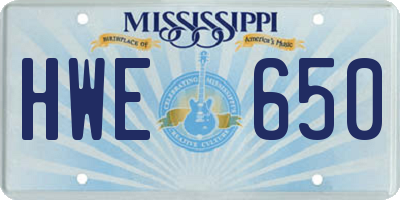 MS license plate HWE650