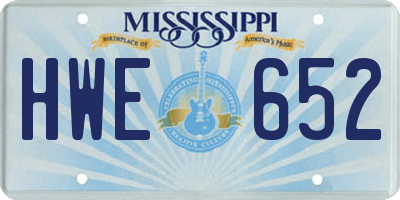 MS license plate HWE652