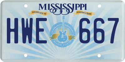 MS license plate HWE667