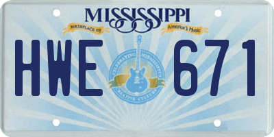 MS license plate HWE671