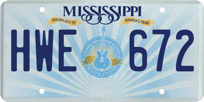 MS license plate HWE672