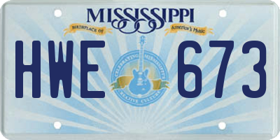 MS license plate HWE673