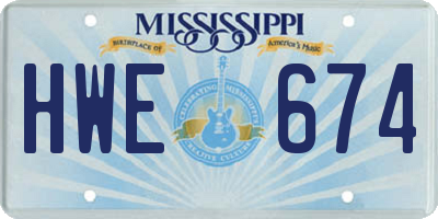 MS license plate HWE674