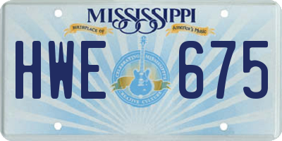 MS license plate HWE675