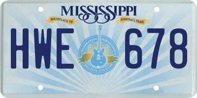 MS license plate HWE678