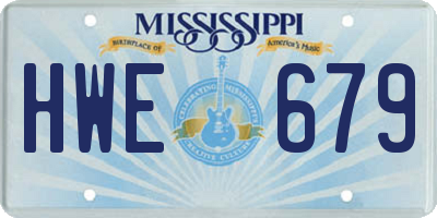 MS license plate HWE679