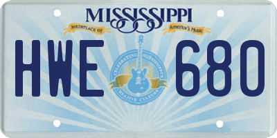 MS license plate HWE680