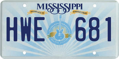 MS license plate HWE681