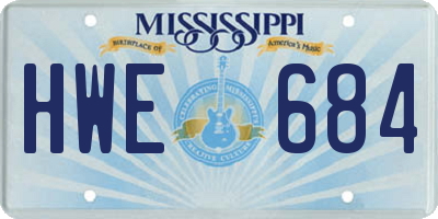 MS license plate HWE684