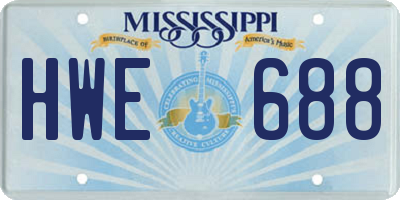 MS license plate HWE688