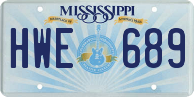MS license plate HWE689