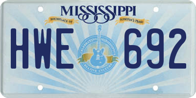 MS license plate HWE692