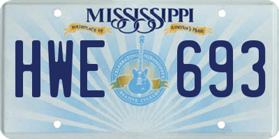 MS license plate HWE693