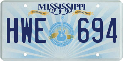 MS license plate HWE694