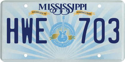 MS license plate HWE703