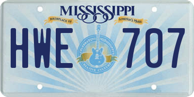 MS license plate HWE707