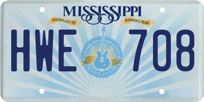 MS license plate HWE708