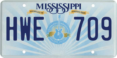 MS license plate HWE709