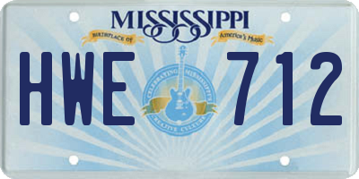 MS license plate HWE712