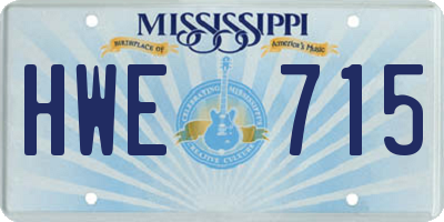MS license plate HWE715