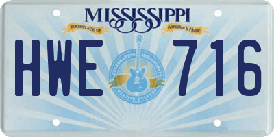 MS license plate HWE716