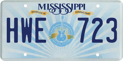 MS license plate HWE723