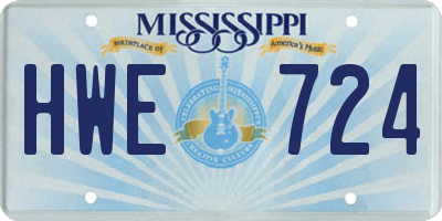 MS license plate HWE724