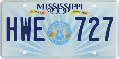 MS license plate HWE727