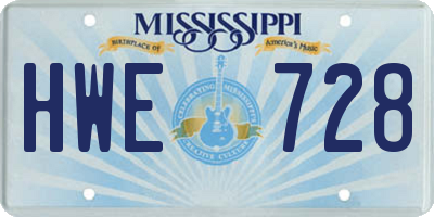 MS license plate HWE728