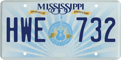 MS license plate HWE732
