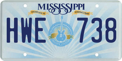 MS license plate HWE738