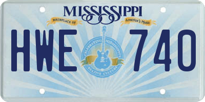MS license plate HWE740