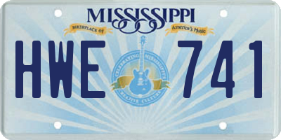MS license plate HWE741