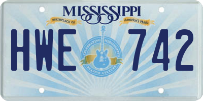 MS license plate HWE742