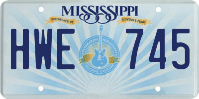 MS license plate HWE745