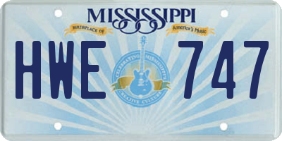 MS license plate HWE747