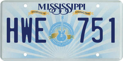 MS license plate HWE751