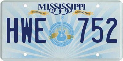 MS license plate HWE752