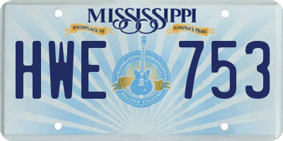 MS license plate HWE753