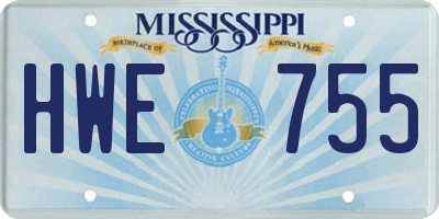 MS license plate HWE755