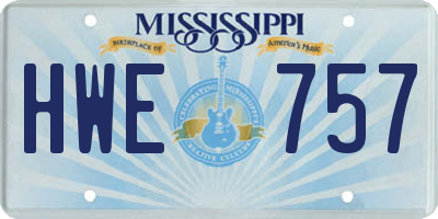 MS license plate HWE757