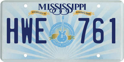 MS license plate HWE761
